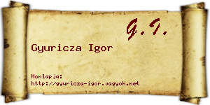 Gyuricza Igor névjegykártya